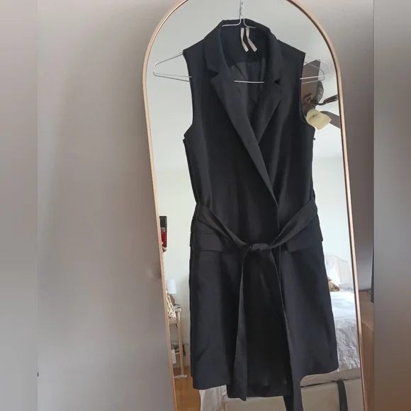 Anthropologie Mini Dress | Black Vest | Sleeveless Blazer | Size XS| - Picture 12 of 14